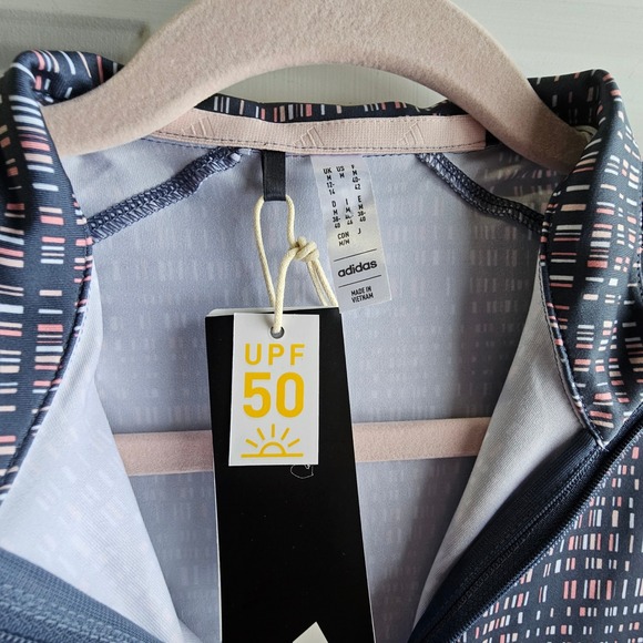 Adidas Women Lightweight Long Sleeve Golf Polo Shirt UPF 50 Print M - Picture 6 of 10